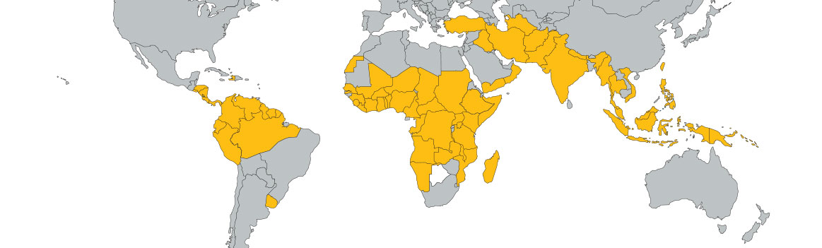 World distribution of malaria map